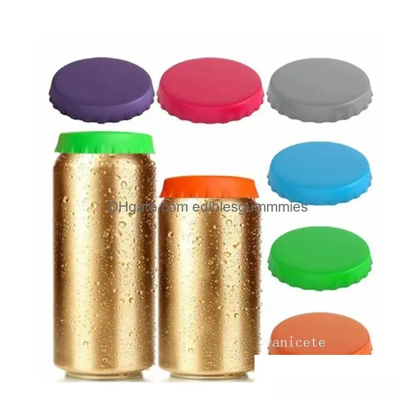 bar tools silicone coke can covers no odor leak-proof flexible reusable food grade leak proof protection soda silicone can lids lt393