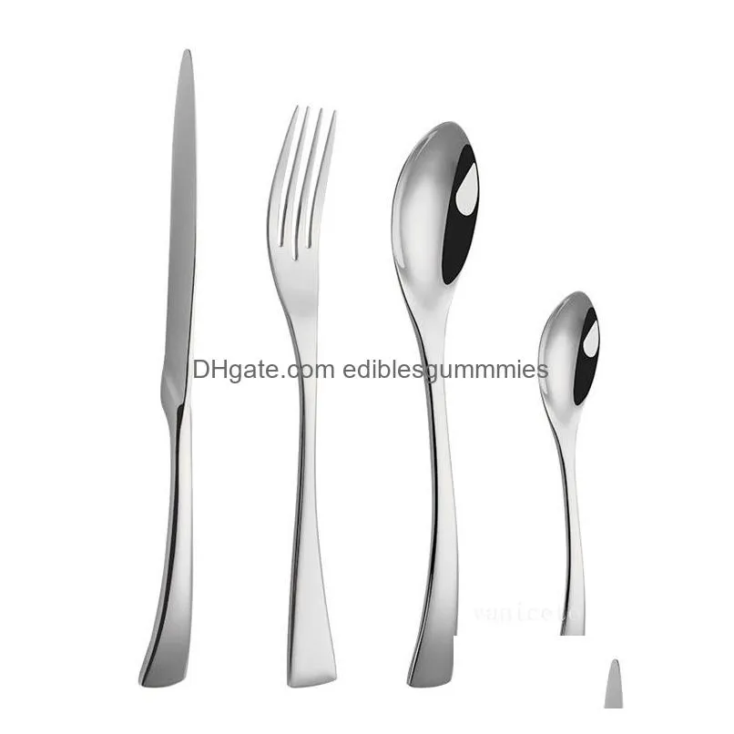 household stainless dinnerware sets dinnerware knife and fork tableware set kitchen steak knifes /fork spoon el supplies lt228