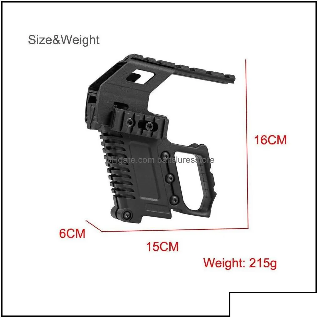 tactical abs mount w/rail panel for g17 g18 g19 gbb gear accessories