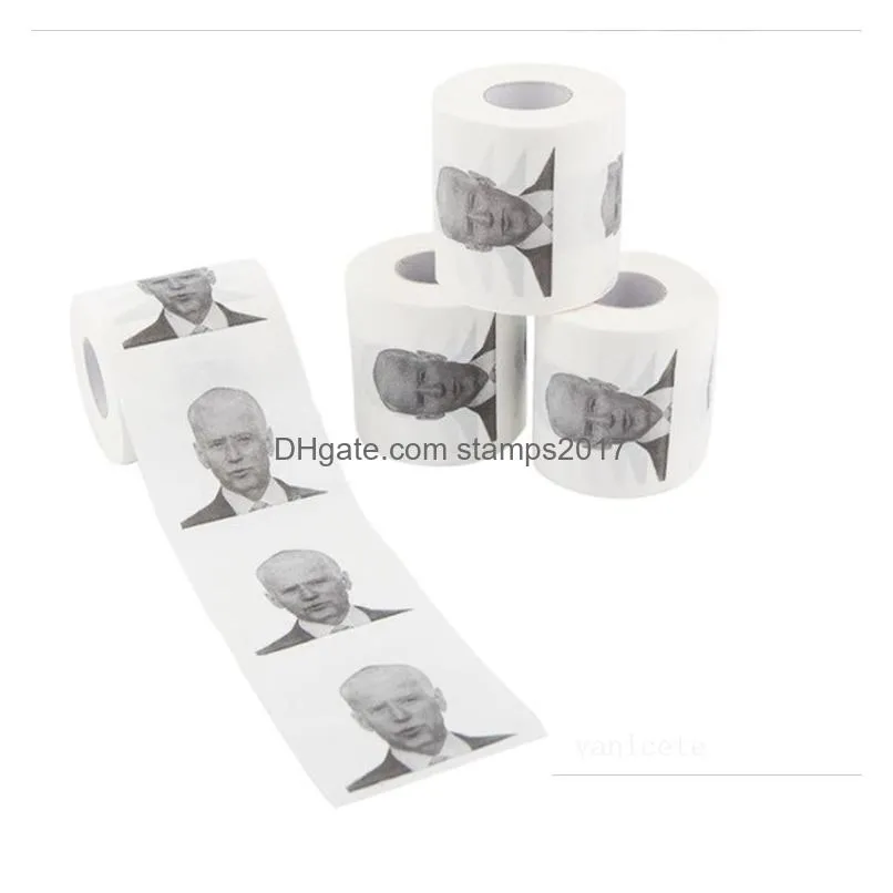 novelty joe biden toilet paper roll fashion funny humour gag gifts kitchen bathroom wood pulp tissue printed toilet papers napkins