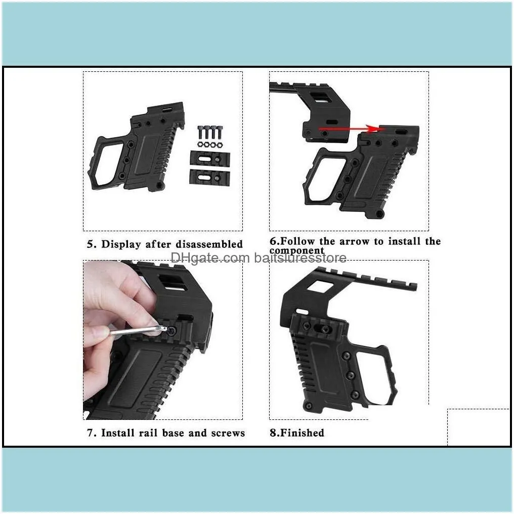 tactical abs mount w/rail panel for g17 g18 g19 gbb gear accessories