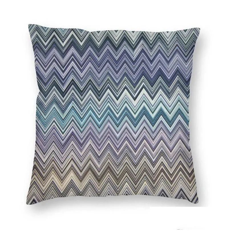 Cushion/Decorative Pillow Bohemian Cushion Cover Print Zigzag Multicolor Floor Case For Car Custom Pillowcase Home Decoration Sofa C