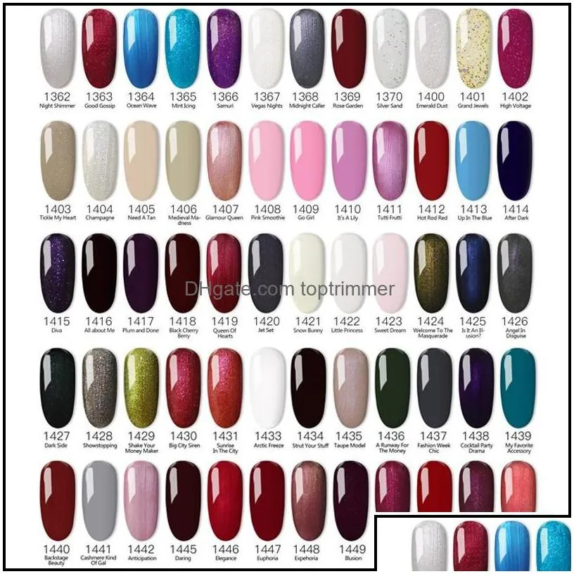 nail gel 100% brand gel nail polish soak off 403colors 15ml 12pcs lot for salon nail272q drop delivery 2021 health beauty art topt