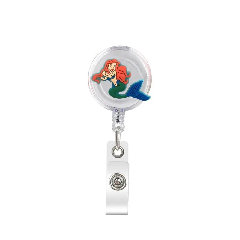 cute retractable badge holder reel badge reel - clip-on name badge tag with belt clip id badge reels clip card holder for office workers sea doctors nurses medical students and students