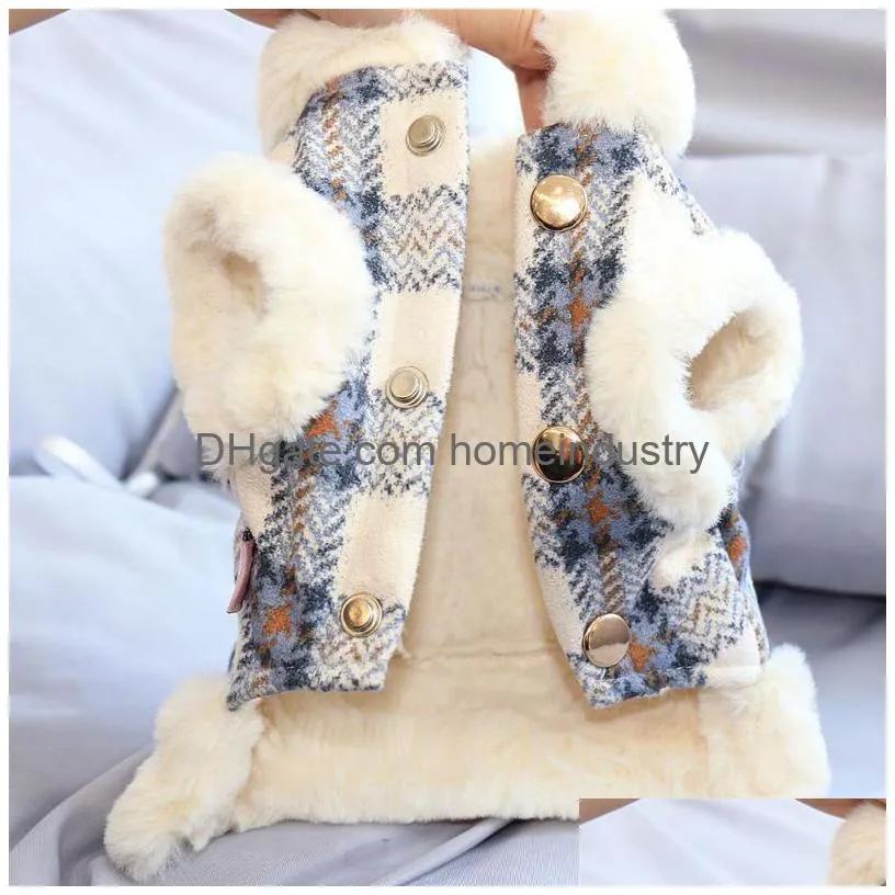 dog apparel fashion plaid harness jacket winter warm pet clothes for small dogs chihuahua yorkies coat puppy pets clothing manteau chien 6241