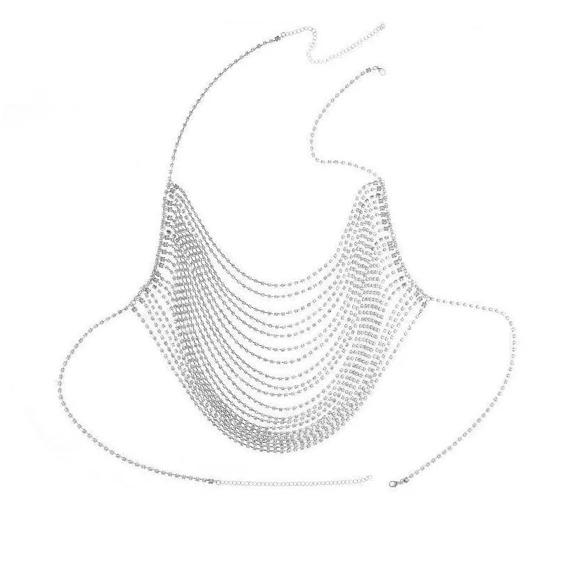 fashion shiny bra chain summer sexy harness bikini body chain women jewelry lady body chain gift wholesale t200508