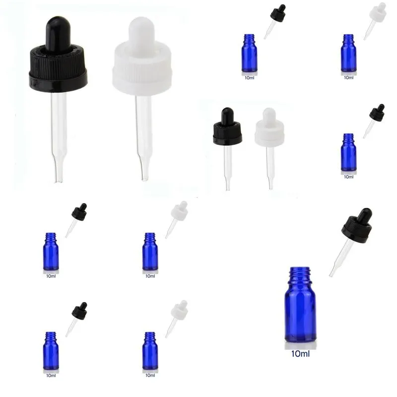 768pcs/lot 10ml empty blue glass dropper bottle vials glass liquid reagent pipette bottle with eye dropper for  oil