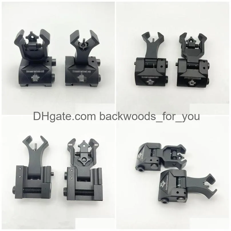 iron combat flip-up sight folding rear and front sights for picatinny rail