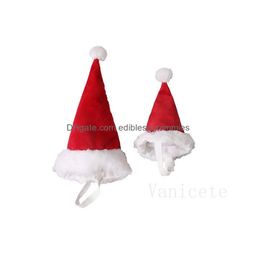 pet christmas party hats xmas cute pets headwear red plush cats and dogs christmas-hat t9i002120