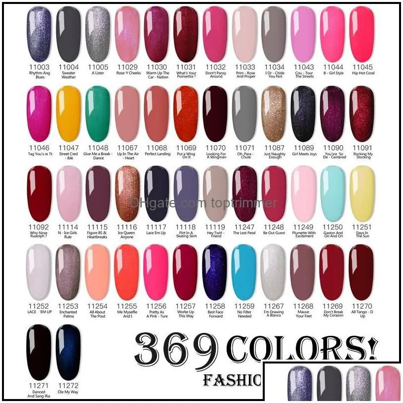 nail gel 100% brand gel nail polish soak off 403colors 15ml 12pcs lot for salon nail272q drop delivery 2021 health beauty art topt