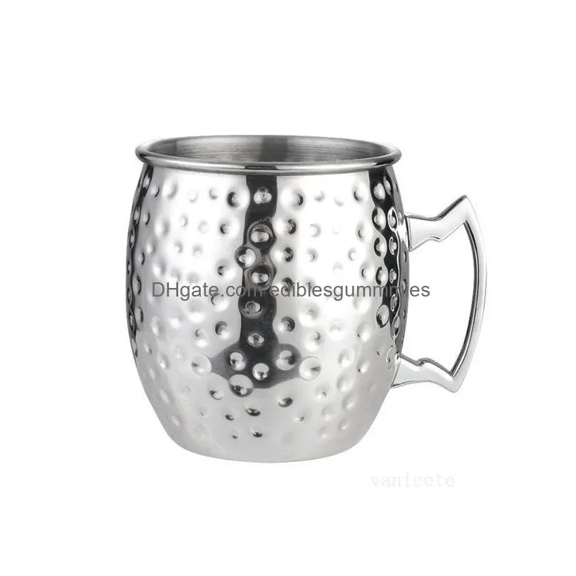 home kitchen 304 stainless steel wine glasses moscow cup copper plated hammer point mug cocktail cup bar mule mugs lt162