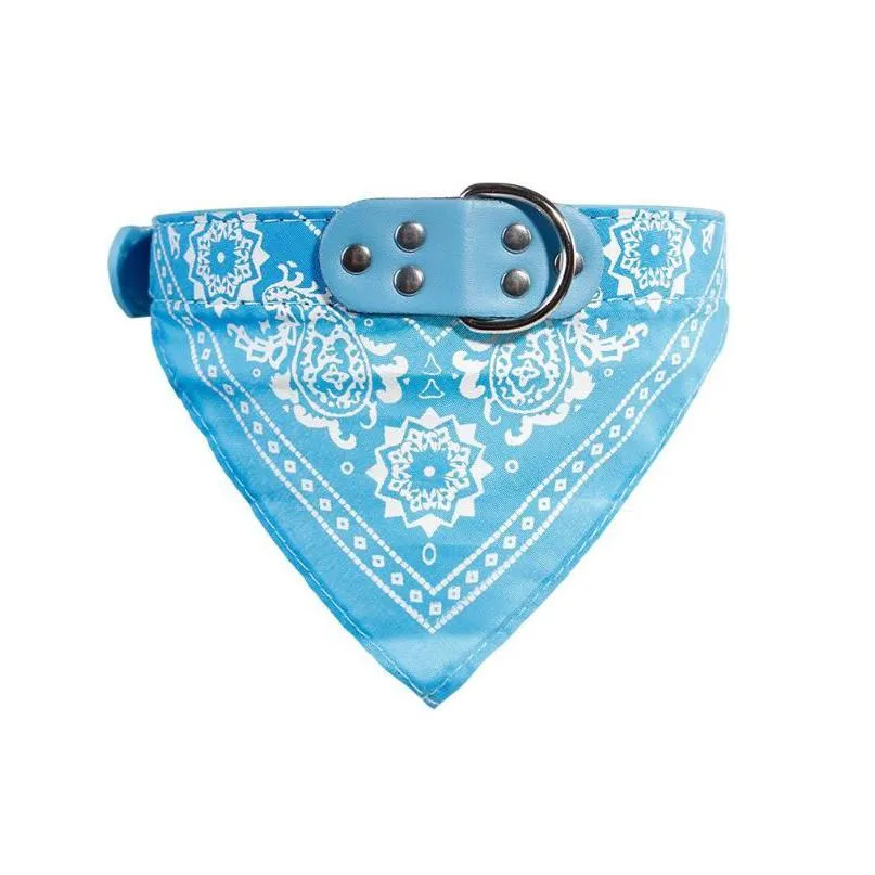 2021 new dog collars lead leashes adjustable pet cat scarf bandana neckerchief mix colors collar