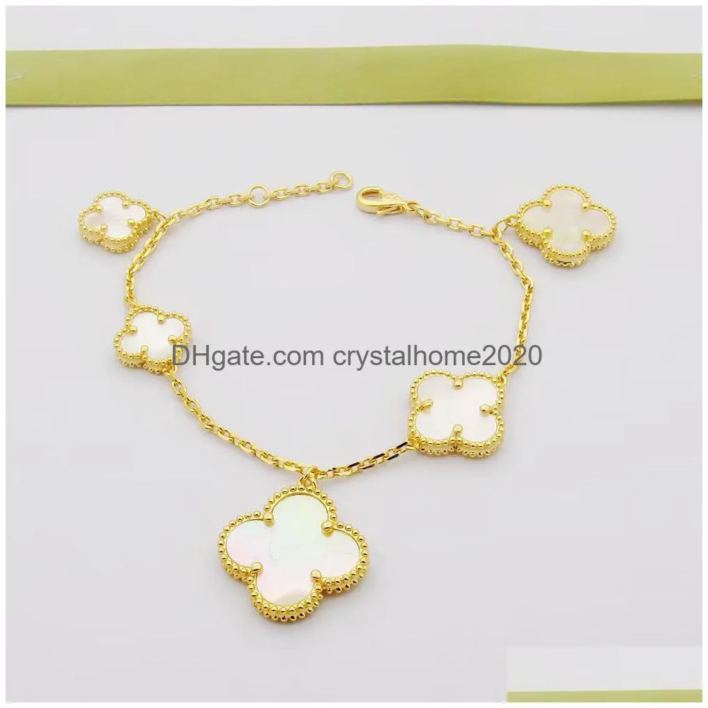 top quality four leaf clover bracelet fashion brand classic fashion brand men women bracelet party valentine`s day gift