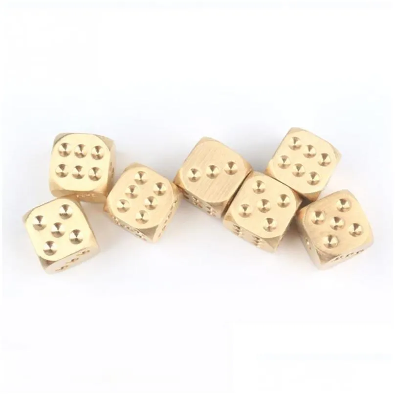 2021 shipping vintage golden dice copper polyhedron metal solid heavy duty tweezers 15x15x15mm play game tools