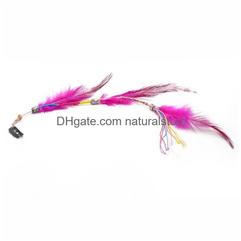 colorful bohemian feather hair clips fashion accessories indian bb clip women jewelry barrettes mix colors wholesale