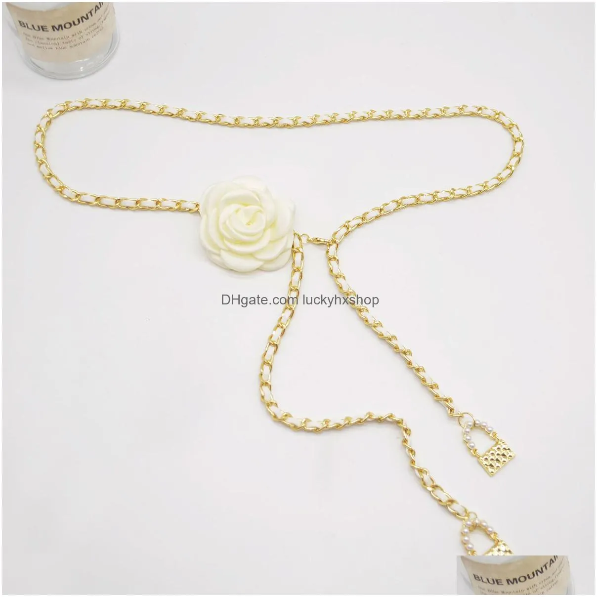 other fashion accessories flower weaving waist chain accessories for women`s flower chain belt 230615