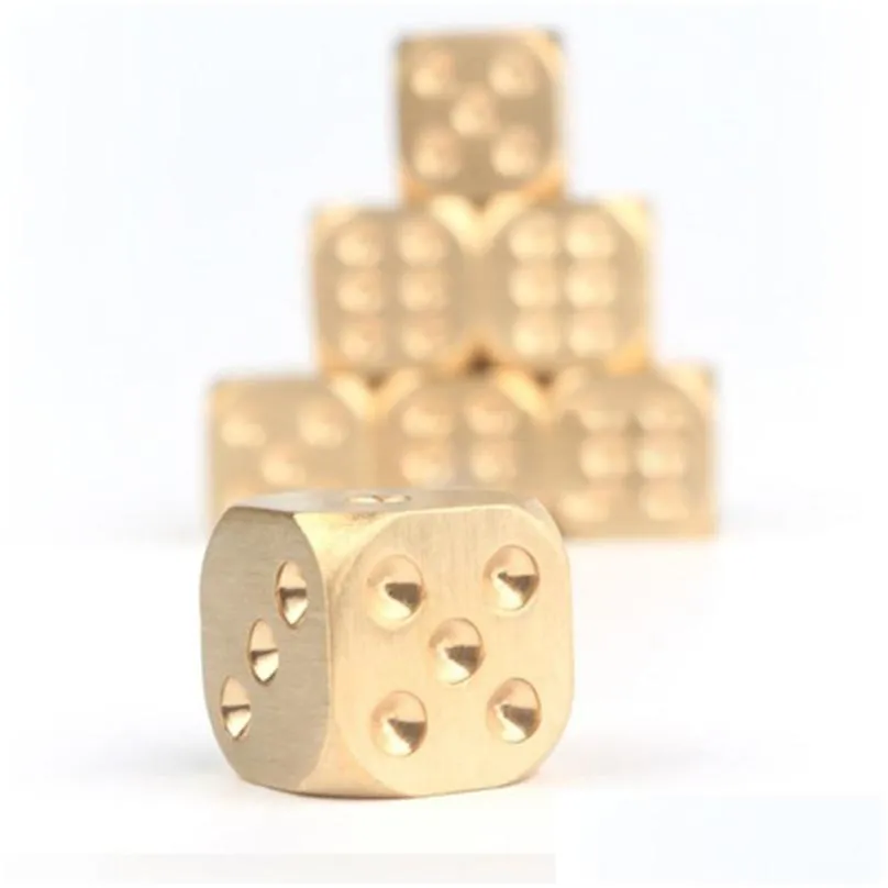 2021 shipping vintage golden dice copper polyhedron metal solid heavy duty tweezers 15x15x15mm play game tools