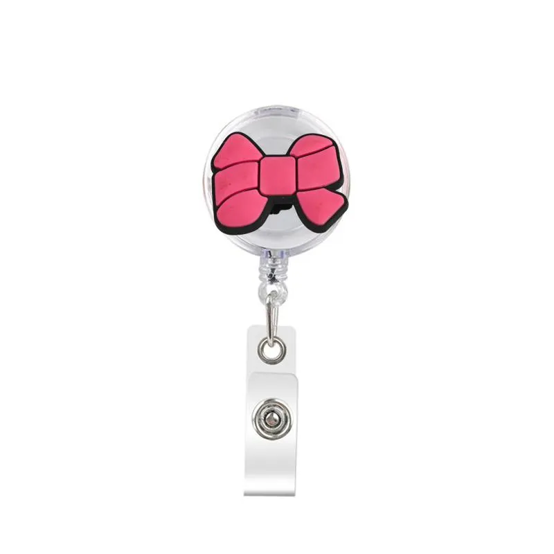 cute retractable badge holder reel badge reel - clip-on name badge tag with belt clip id badge reels clip card holder for office workers cute cate doctors nurses medical students and students