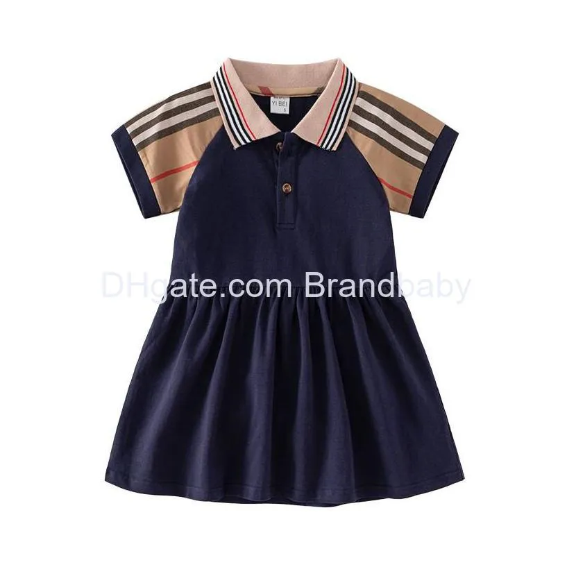 baby girls princess dresses summer cotton kids short sleeve dress cute girl plaid skirt children clothes