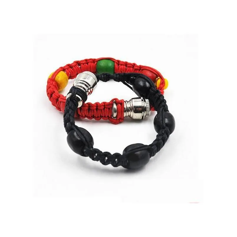 bracelet smoking pipe portable metal bead bracelet smoking pipes handmade wristband pipes men/women cool gifts knot rope