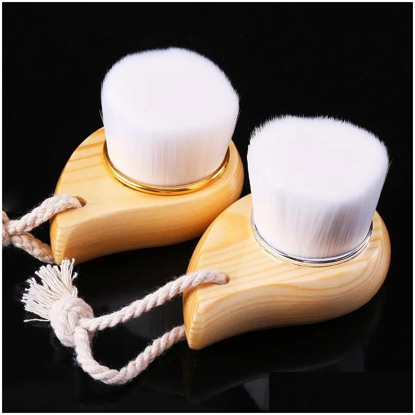 wood handle cleansing brush beauty tools soft fber hair manual brush cleaning handheld face brushes skin care face