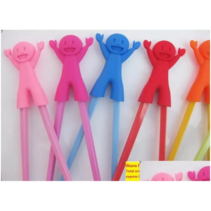 200pairs childrens plastic chopsticks children learning helper training learning happy plastic toy chopstick fun baby infant beginner