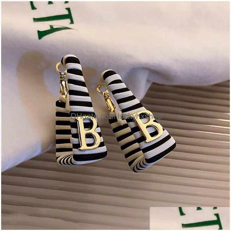 dangle chandelier letter b earrings for women leather lattice drop earrings vintage zebra pattern dangle earrings exquisite ear jewelry gifts