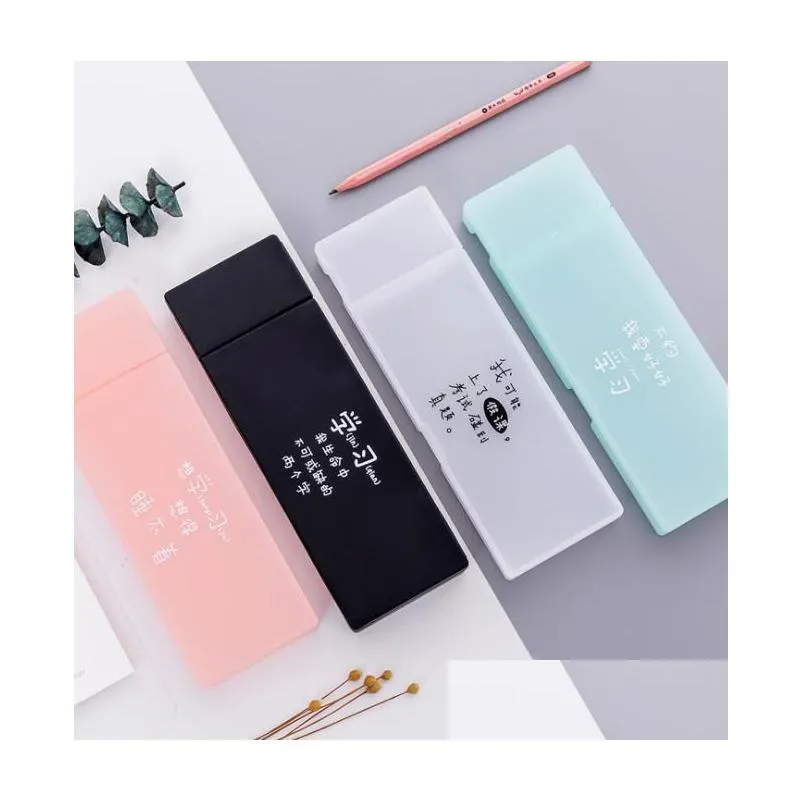 wholesale 2021 new teaching office stationery multi - box function transparent matte plastic pencil pen jewelry box stationery