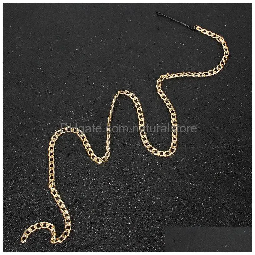 women long dress metal chains novelty hair accessories 50cm golden chain 3 sizes