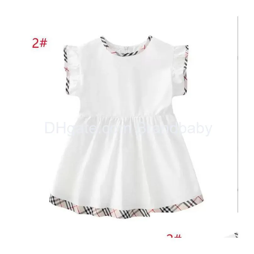 baby dress cotton kids zipper short sleeve dress cute girl plaid skirt children clothes girls princess clothing