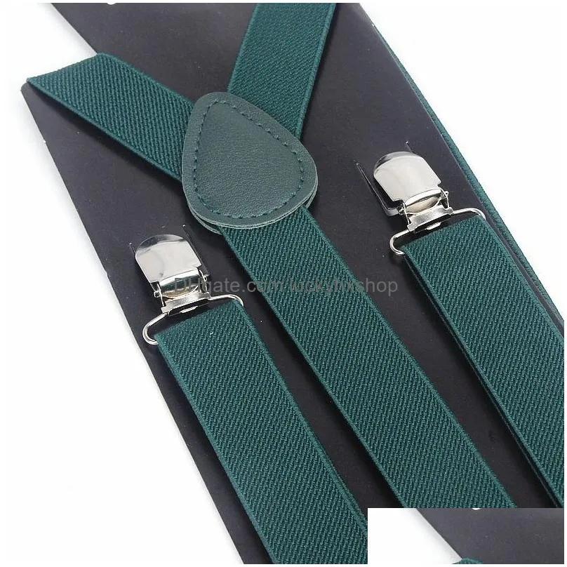 other fashion accessories elastic leather suspenders men 3 clips vintage men`s women suspender trousers wedding suspension for skirts 38 colors