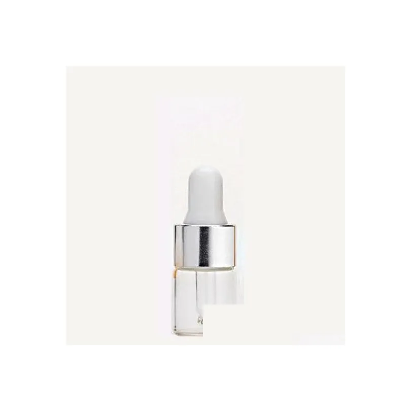 wholesale 1 2 3 5ml mini clear glass dropper bottle refillable empty container eye dropper vial with pipette for cosmetic perfume 