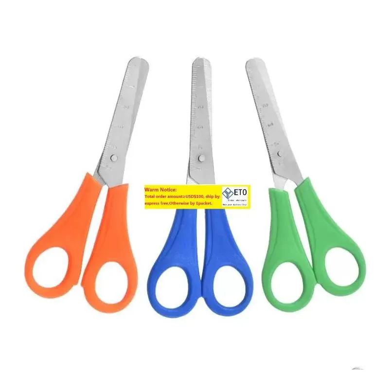 wholesale 500pcs wholesale plastic children cutter kids safety scissors diy scale ruler scissor child stationery office student