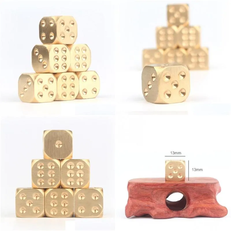 2021 shipping vintage golden dice copper polyhedron metal solid heavy duty tweezers 15x15x15mm play game tools
