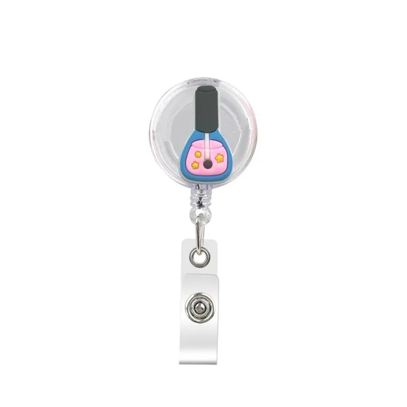 the flowers retractable badge reel with alligator clip name nurse id card badge holder reel decorative custom badge holder