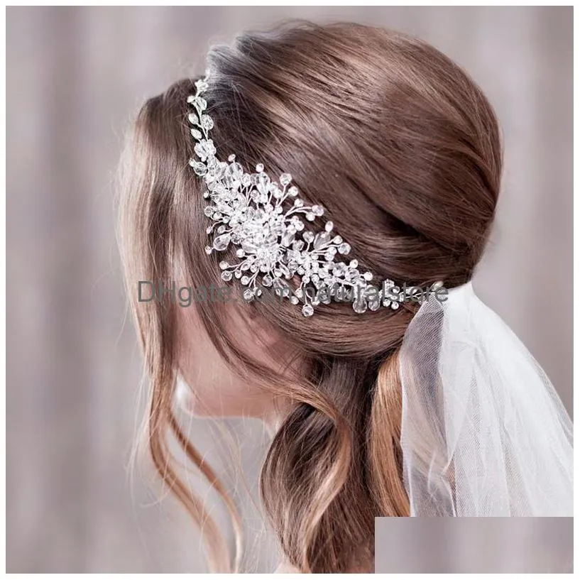 luxurious wedding hair accessories for women flower headbands bride tiara headband headpiece hairband 220804