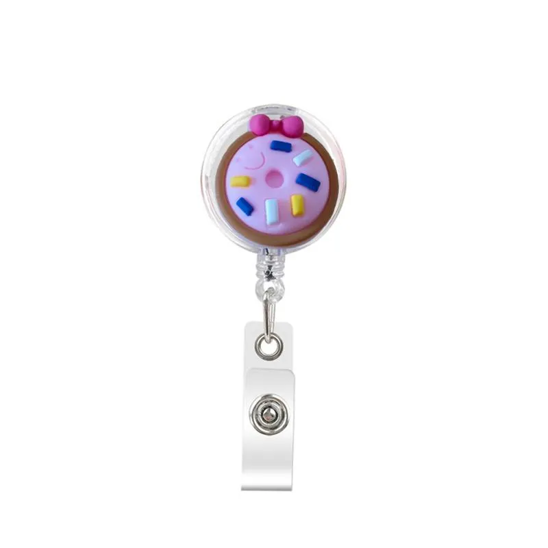 the flowers retractable badge reel with alligator clip name nurse id card badge holder reel decorative custom badge holder