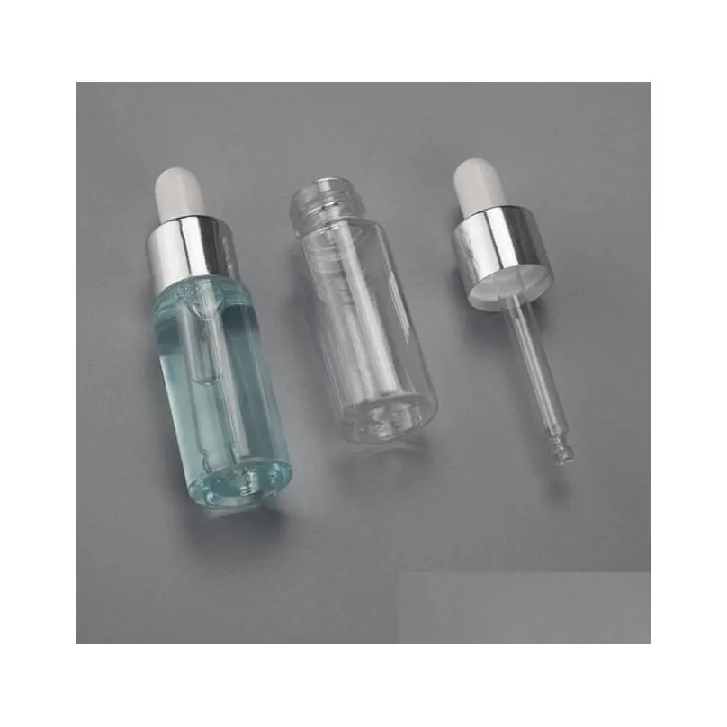 wholesale 1 2 3 5ml mini clear glass dropper bottle refillable empty container eye dropper vial with pipette for cosmetic perfume essential