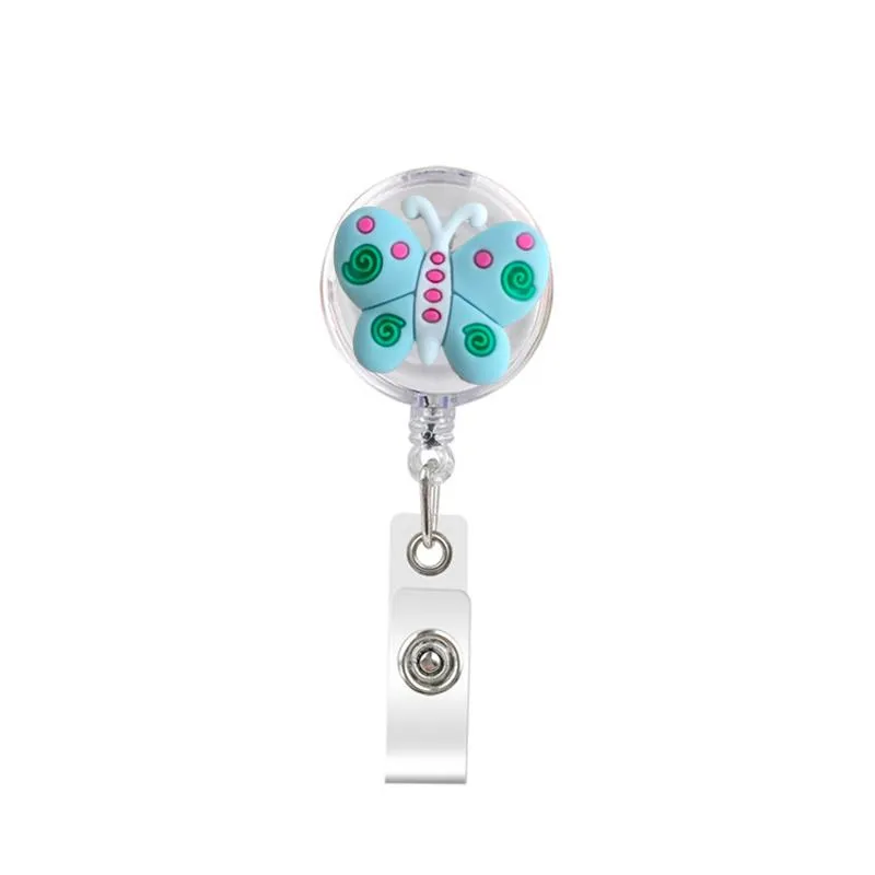 the flowers retractable badge reel with alligator clip name nurse id card badge holder reel decorative custom badge holder