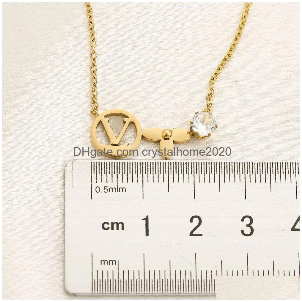 gold plated diamond necklace designer brand jewelry charm gift necklace 925 silver stainless steel long chain swim non fade designer four-leaf clover