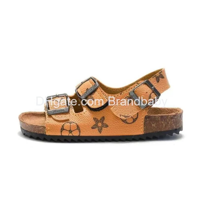sandals 22-35 full kids toddler child sizes pu leather sandals boys girls youth summer shoes flat sandal anti skid beach bath outdoor running