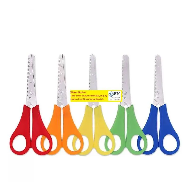 wholesale 500pcs wholesale plastic children cutter kids safety scissors diy scale ruler scissor child stationery office student