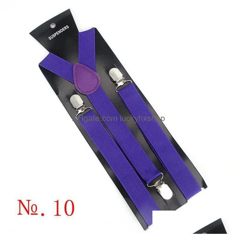 other fashion accessories elastic leather suspenders men 3 clips vintage men`s women suspender trousers wedding suspension for skirts 38 colors