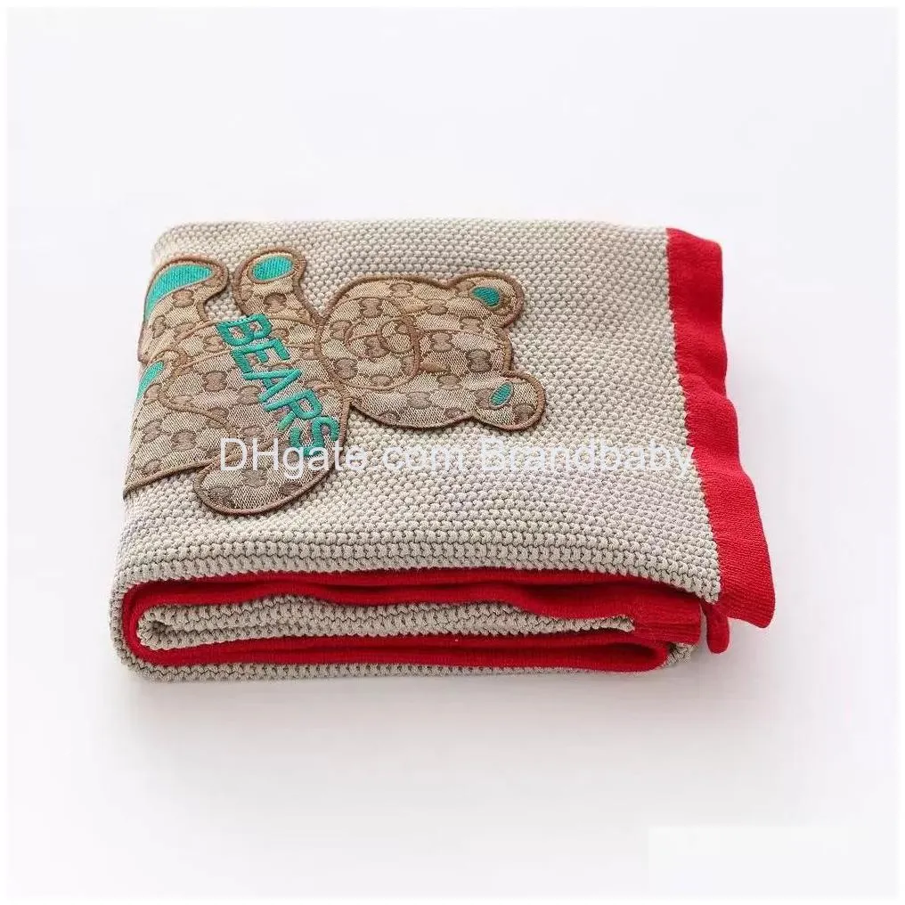 designer brand baby blankets luxury letter embroidery spring newborn super soft swaddle wrap infant sleeping blanket