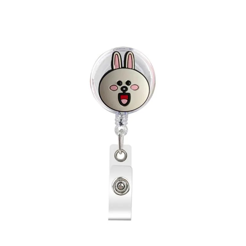 cute retractable badge holder reel badge reel - clip-on name badge tag with belt clip id badge reels clip card holder for office workers stable doctors nurses medical students and students