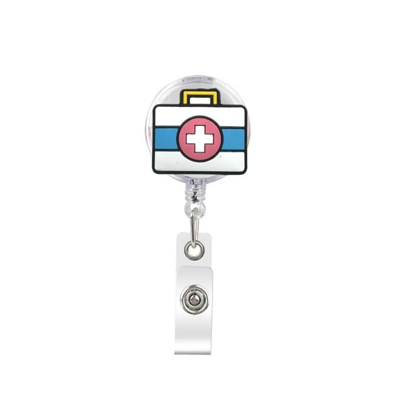 cute retractable badge holder reel badge reel - clip-on name badge tag with belt clip id badge reels clip card holder for office workers medical doctors nurses medical students and students