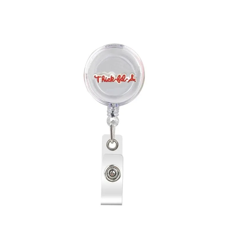 cute retractable badge holder reel badge reel - clip-on name badge tag with belt clip id badge reels clip card holder for office workers chicken doctors nurses medical students and students