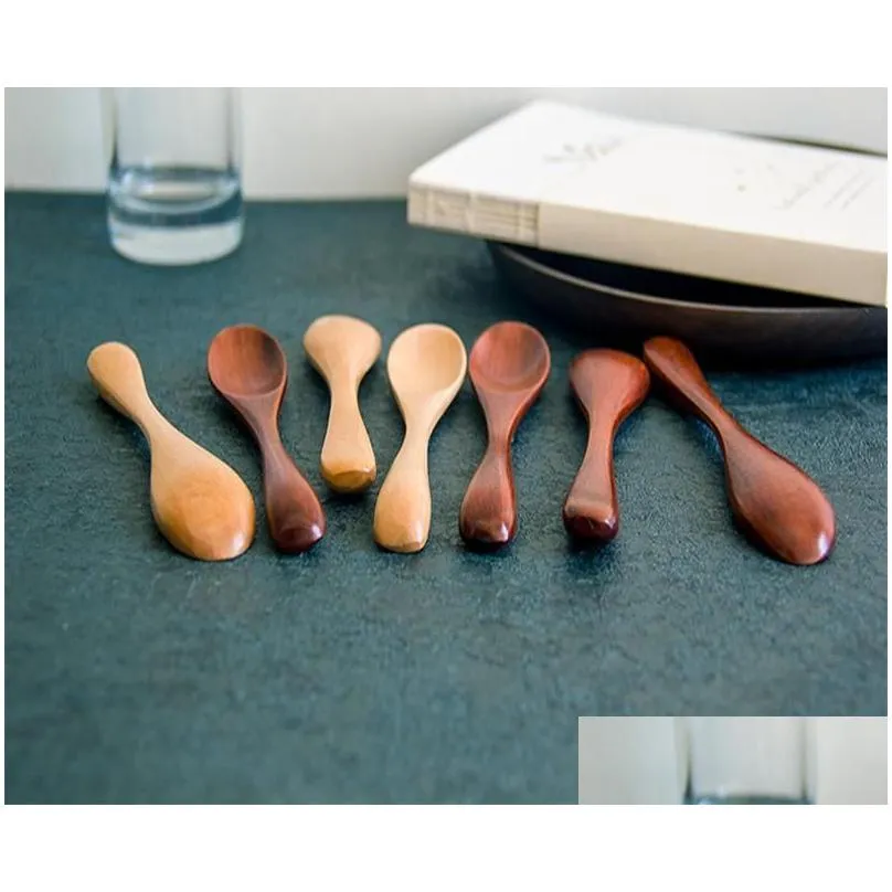 natural wooden spoon scoop wood tea honey coffee condiment salt sugar spoons