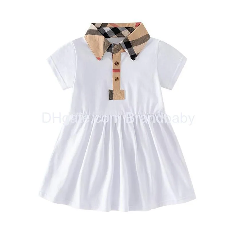 baby girls princess dresses summer cotton kids short sleeve dress cute girl plaid skirt children clothes