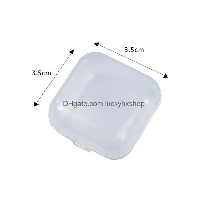 jewelry boxes 100pcs small boxes square transparent plastic box jewelry storage case finishing container packaging storage box for earrings